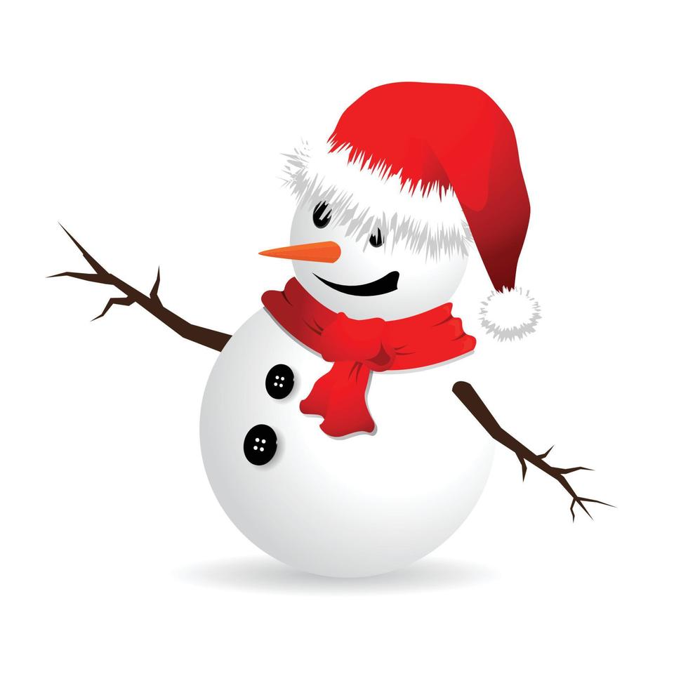 Snowman vector illustration on white background.