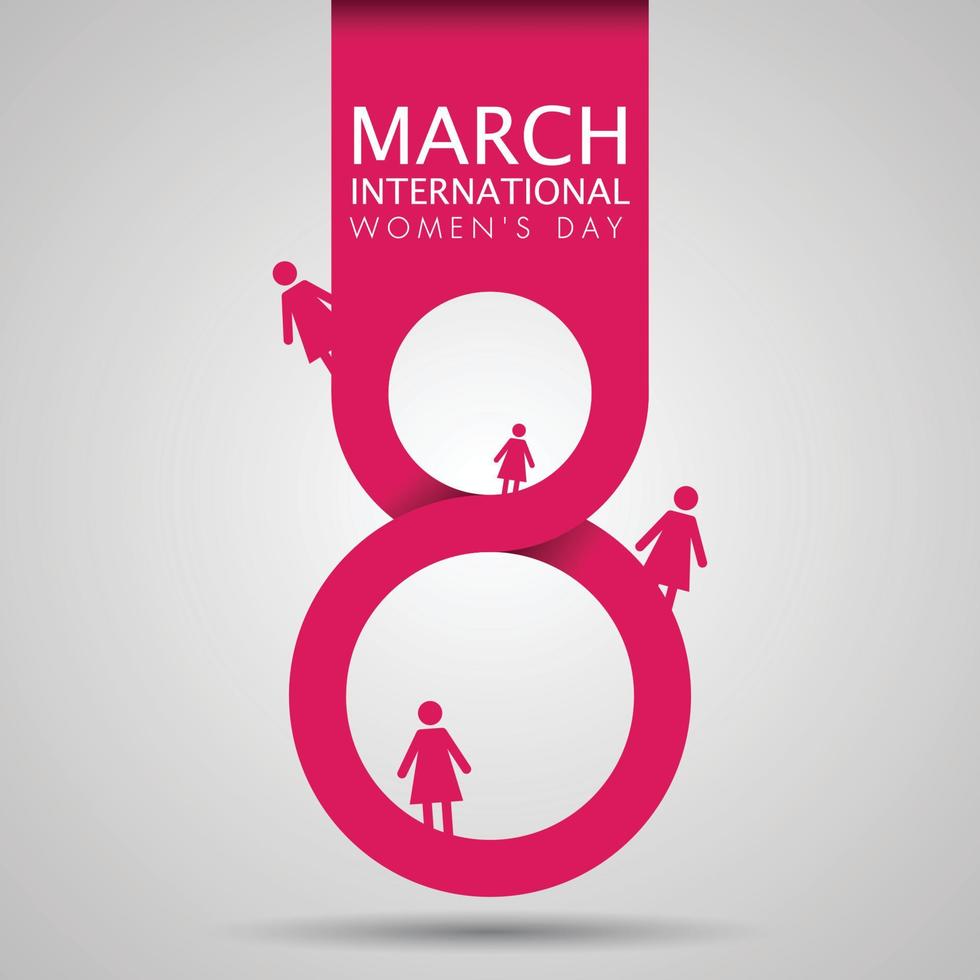 March 8. International Women's Day greeting card paper cut for your design. vector illustration