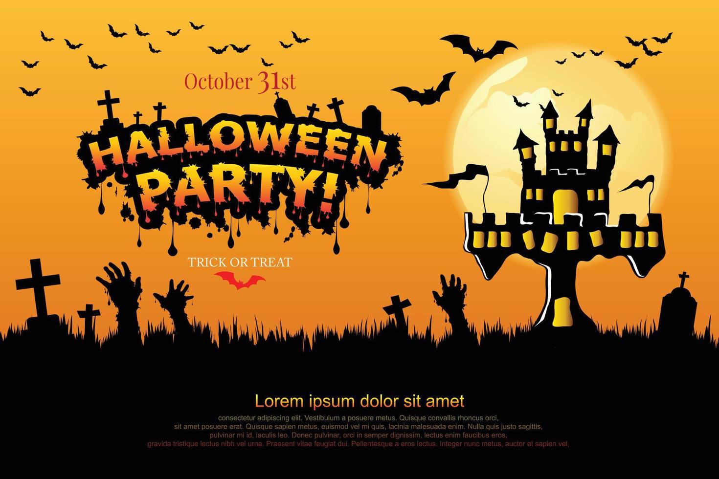 letras de halloween fiesta de halloween. vector