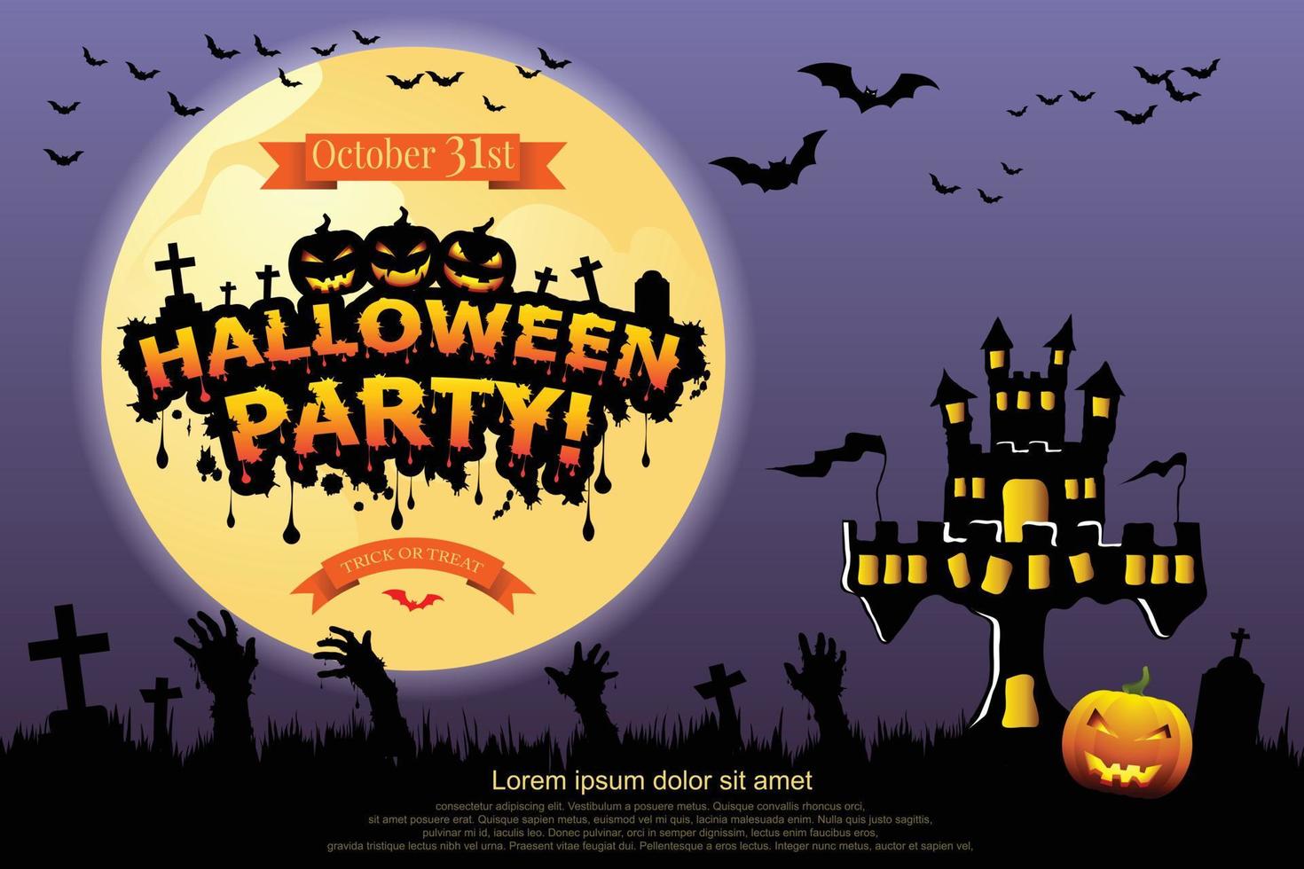 Halloween lettering Halloween Party. vector