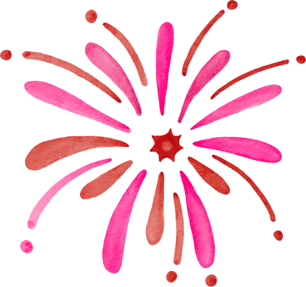 Watercolor painted firework png