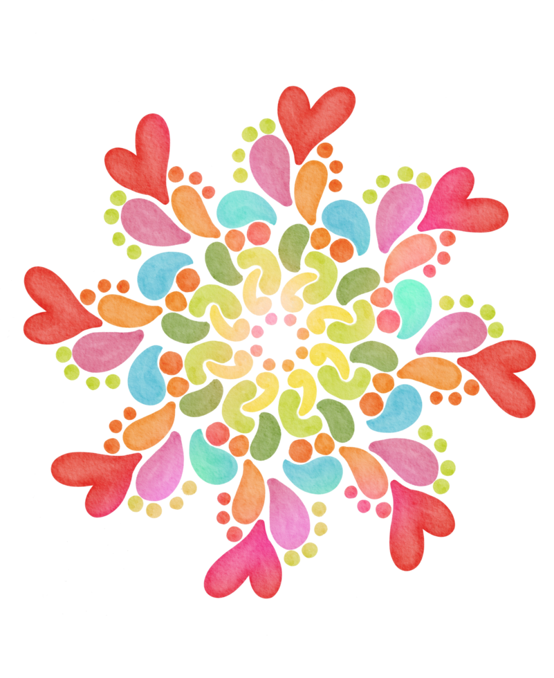 flower mandala watercolor painted png