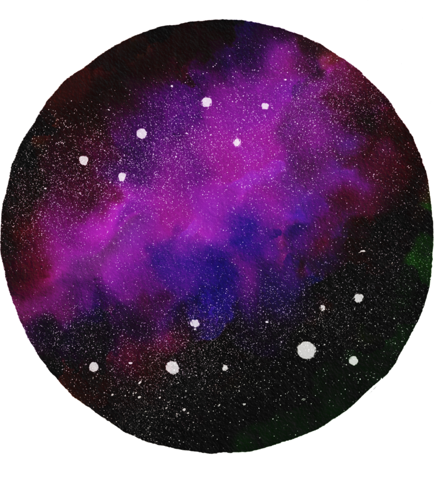 Watercolor galaxy painting png