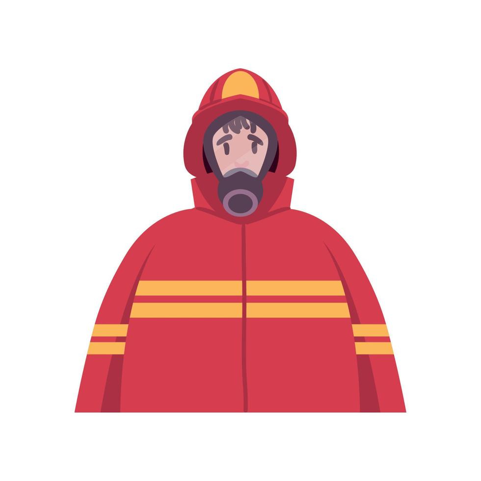 firefighter with mask icon vector