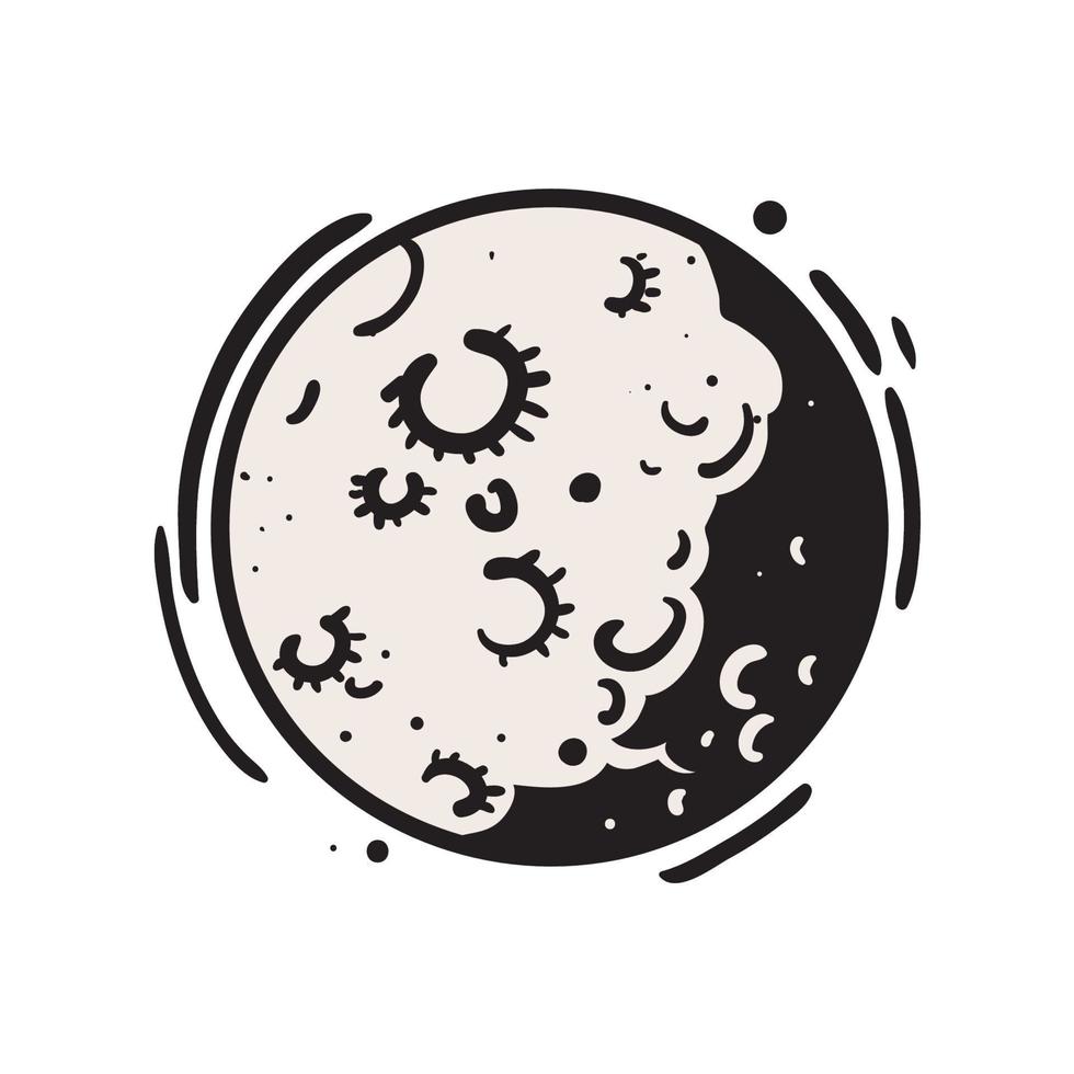 espacio luna retro vector