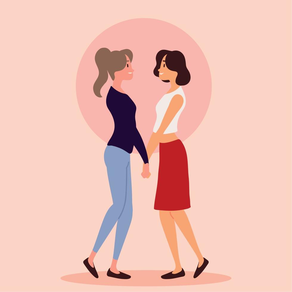 lesbian couple characters vector