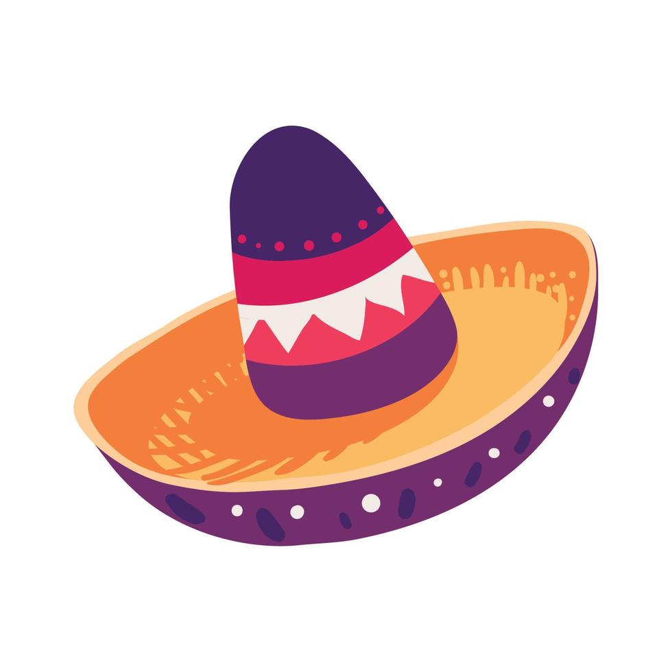 icono de sombrero mexicano vector