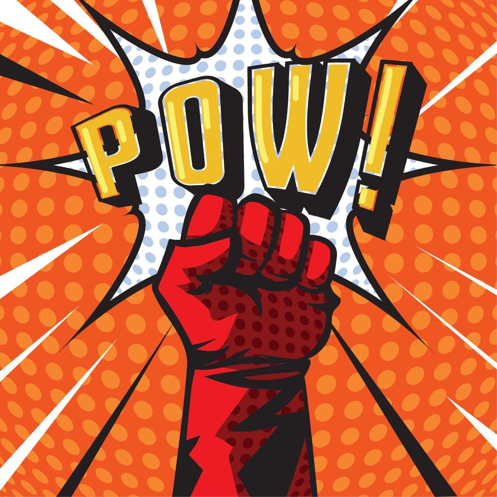 superhero hand pow vector