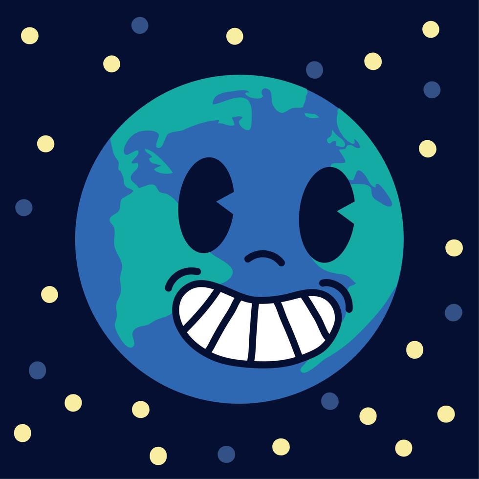 cartoon earth planet vector