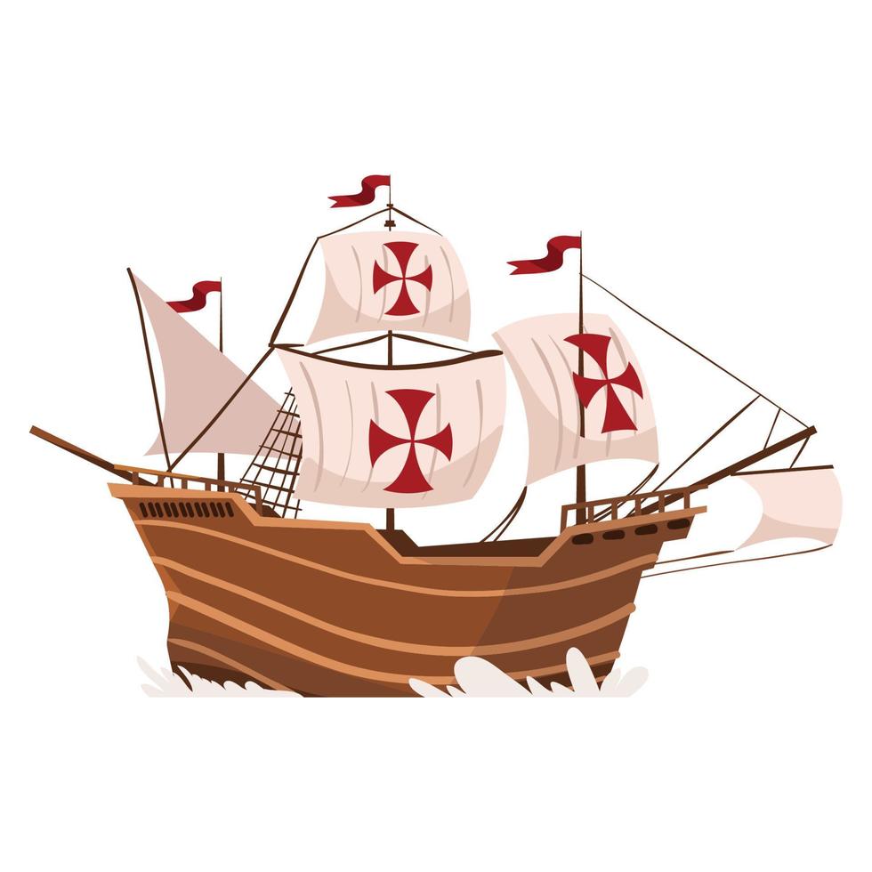 caravel sailing boat vector