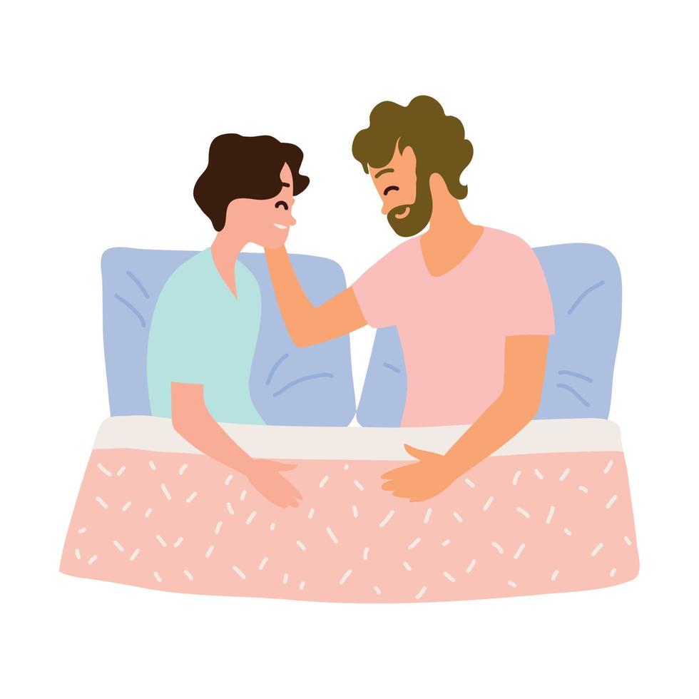 gay couple together vector