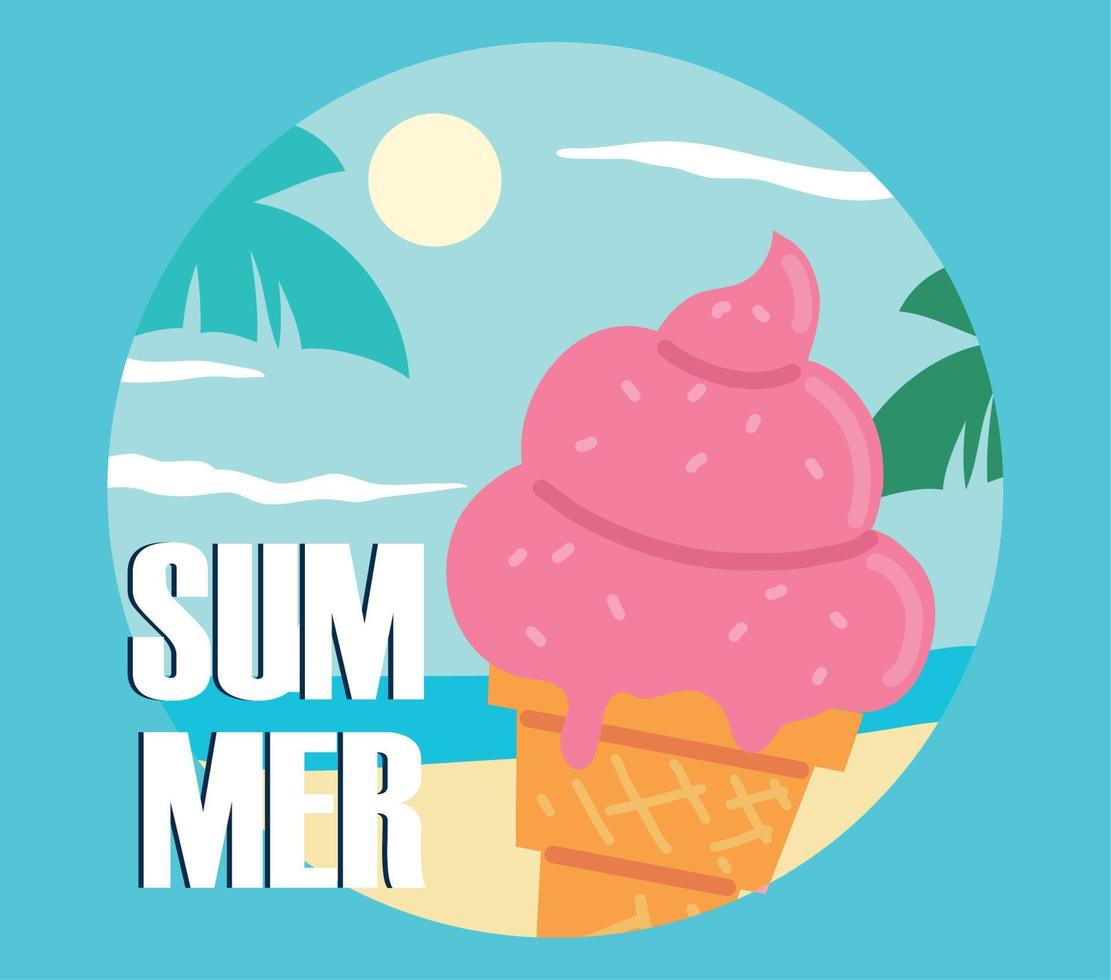 helado de verano vector