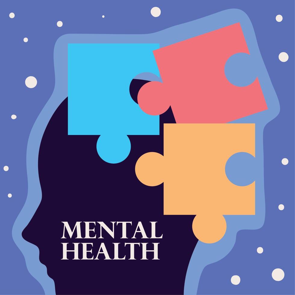 puzzle mental health vector