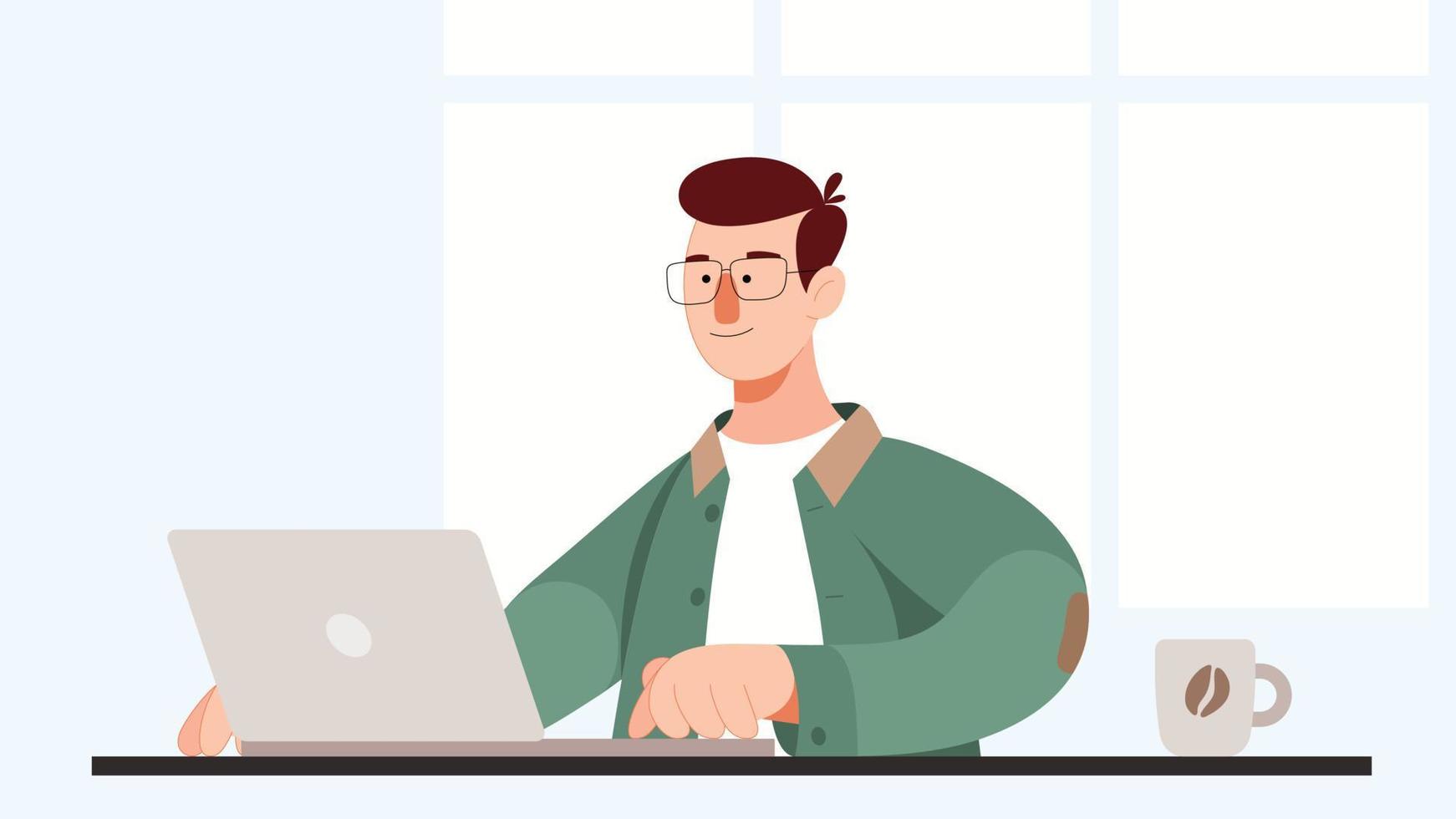 Man Casually Working vector