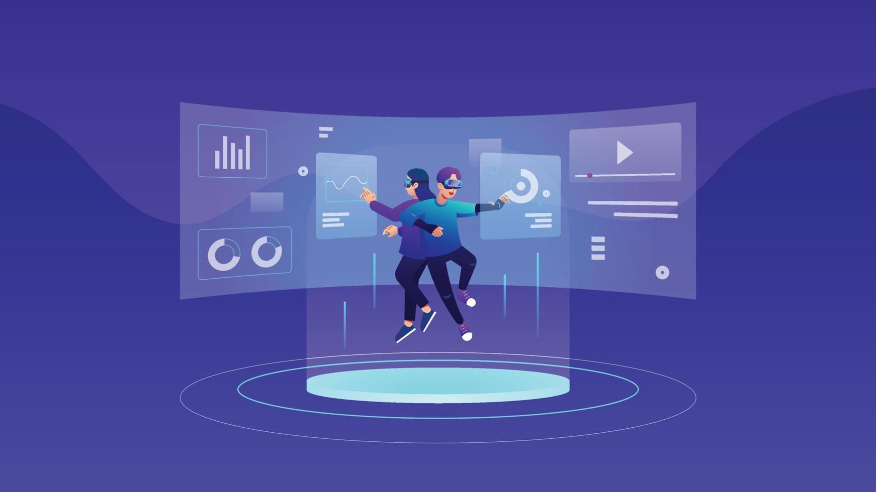 Virtual Reality Illustration vector