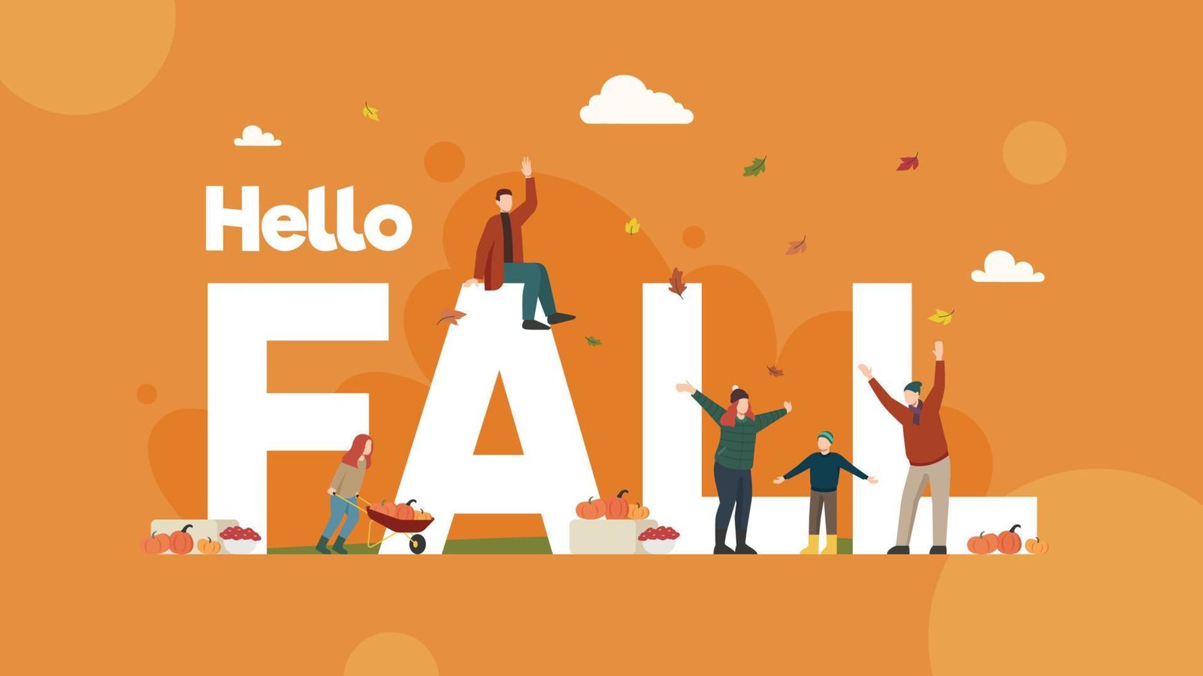 Hello Fall Banner vector