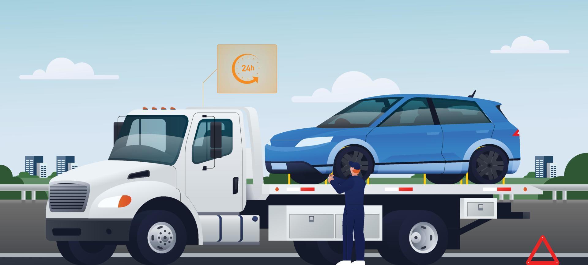 Car Workshop Vector Illustration