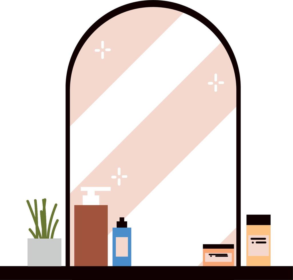 mirror and cosmetics products vector