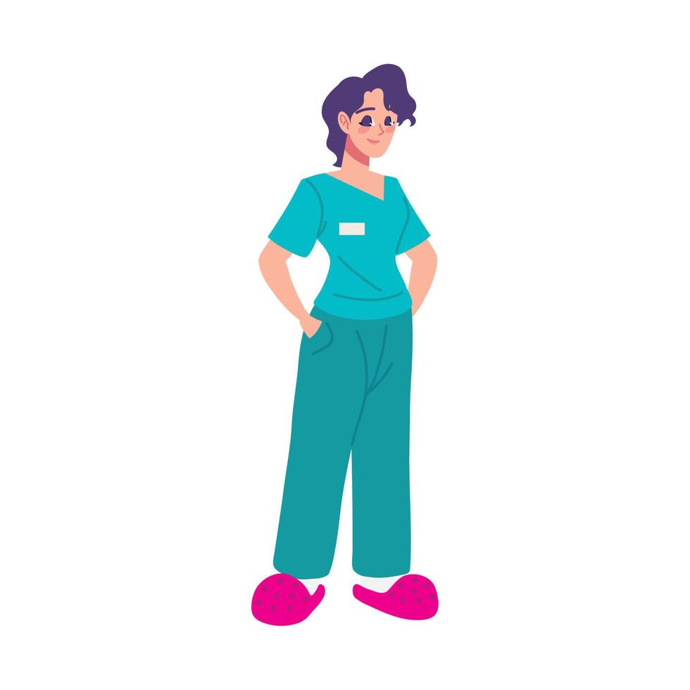 enfermera en uniforme vector