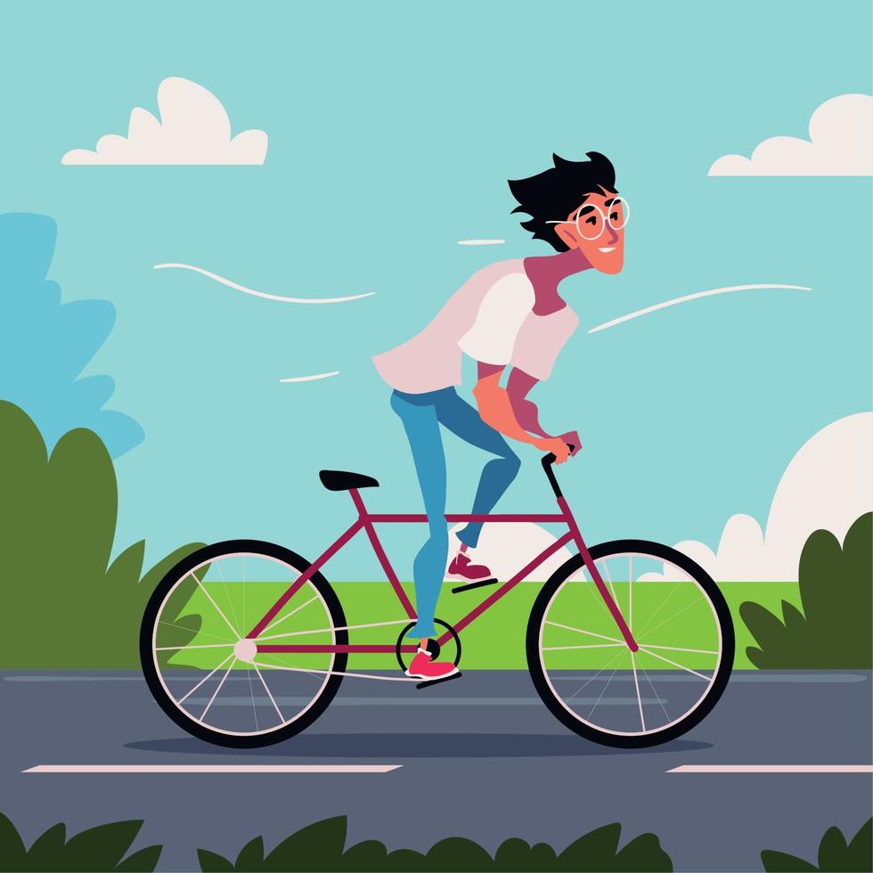 world car free day, man in bike vector