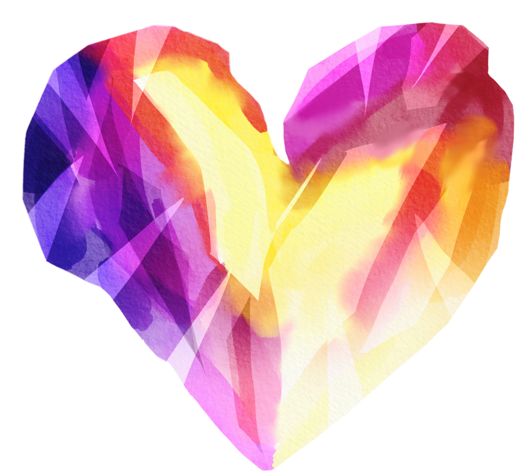 watercolor painted crystal png