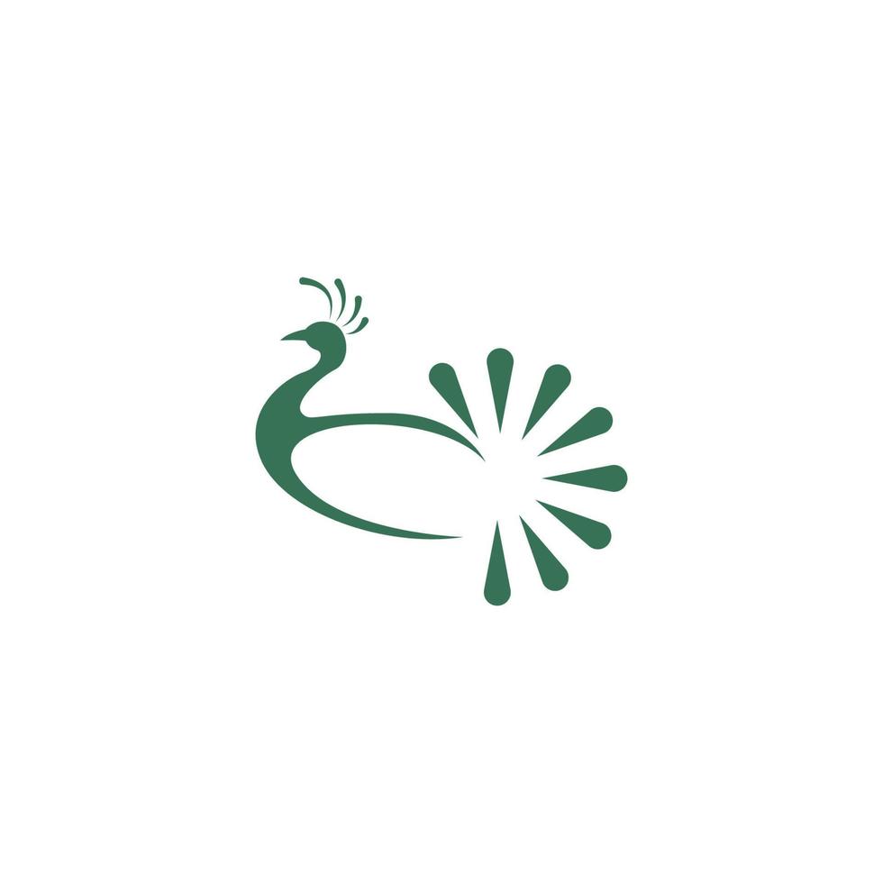 diseño de logotipo de icono de pavo real vector