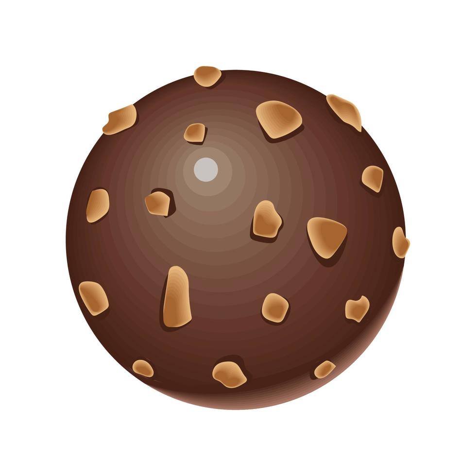 bola de chocolate con avellana vector