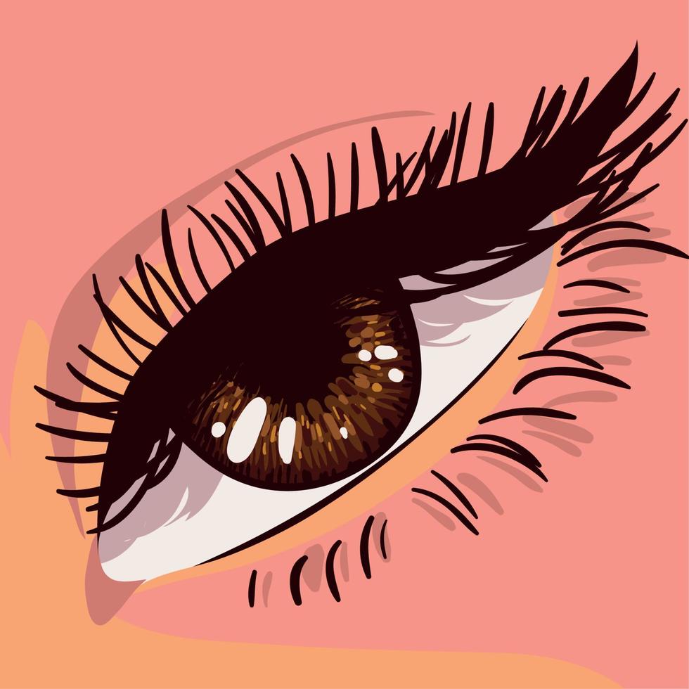 female eye closeup vector