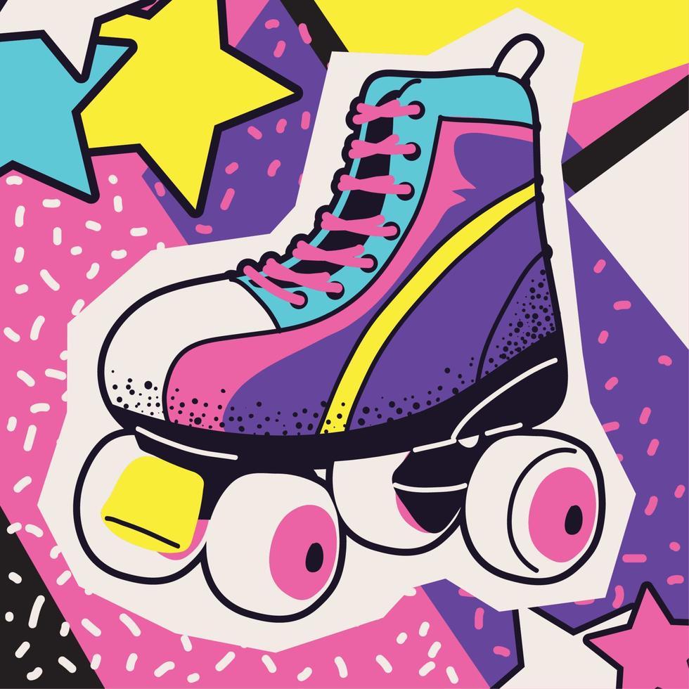 90s retro skate vector