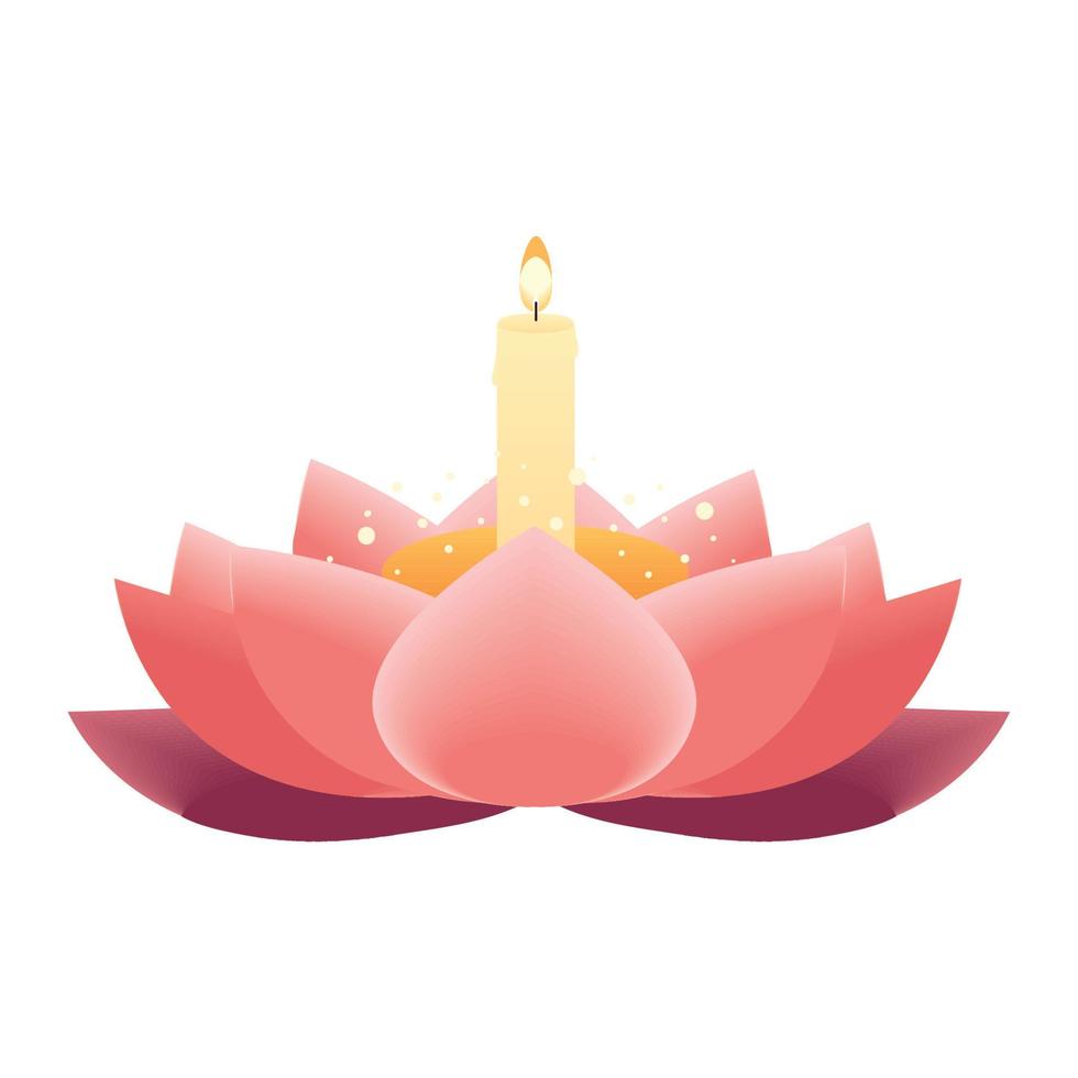 lotus flower and candle vector