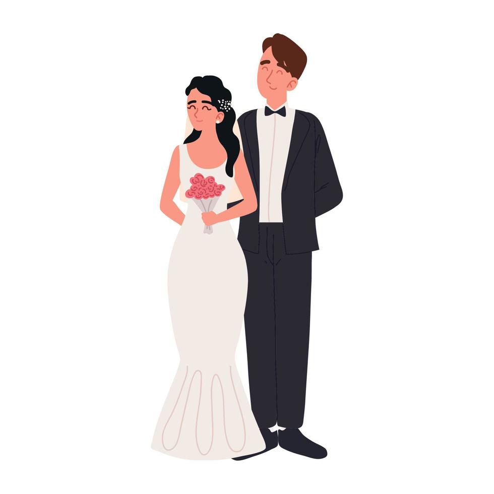 wedding bride and groom vector