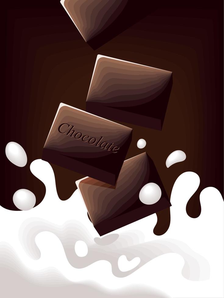 chocolate bars and milk vector