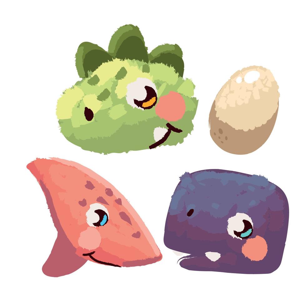 Cute dibujos animados de dinosaurios vector