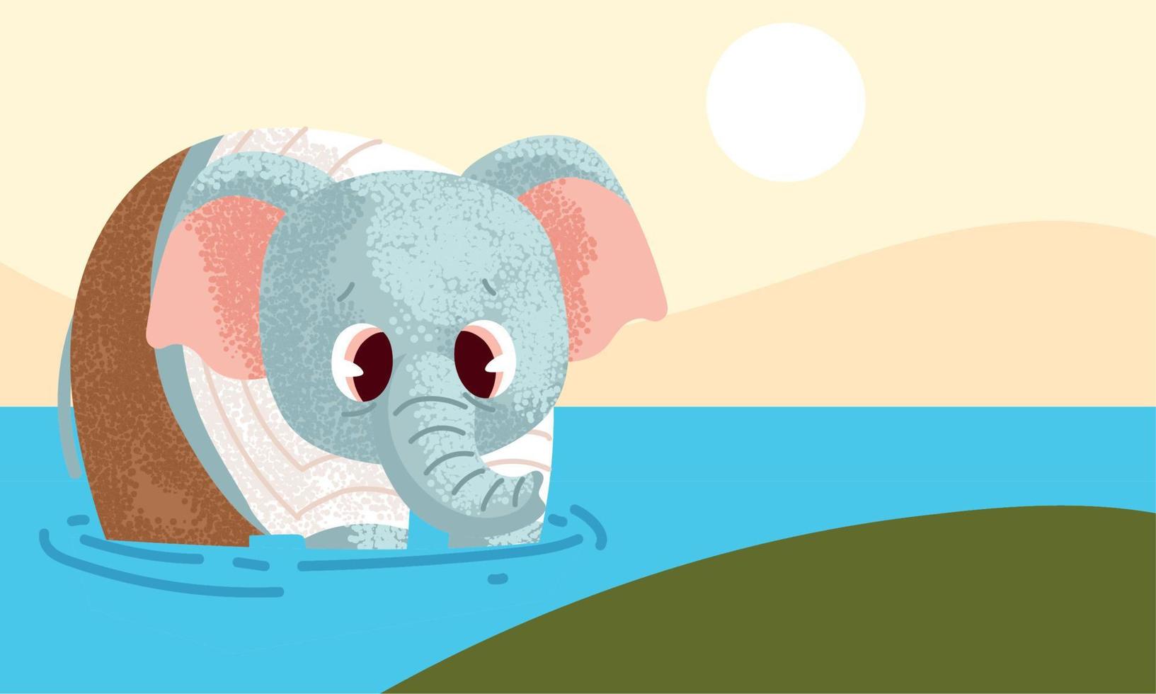 little cute elephant vector