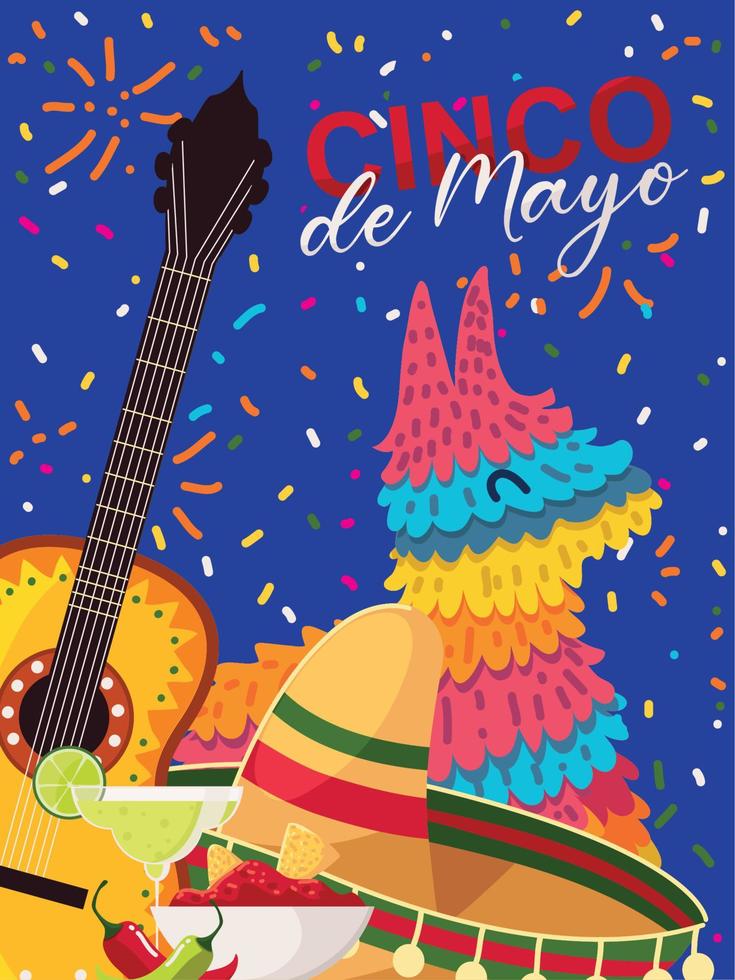 Cinco de Mayo party card vector