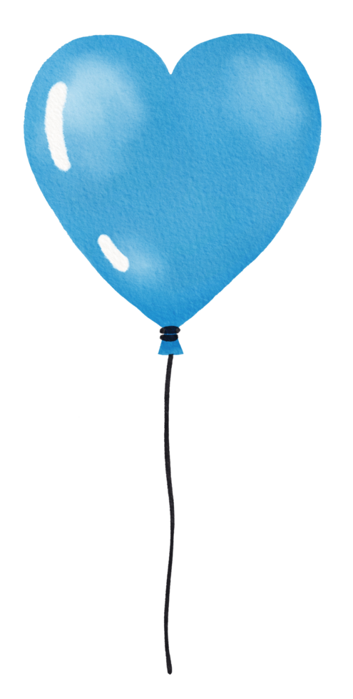 Watercolor heart colorful balloon for party png