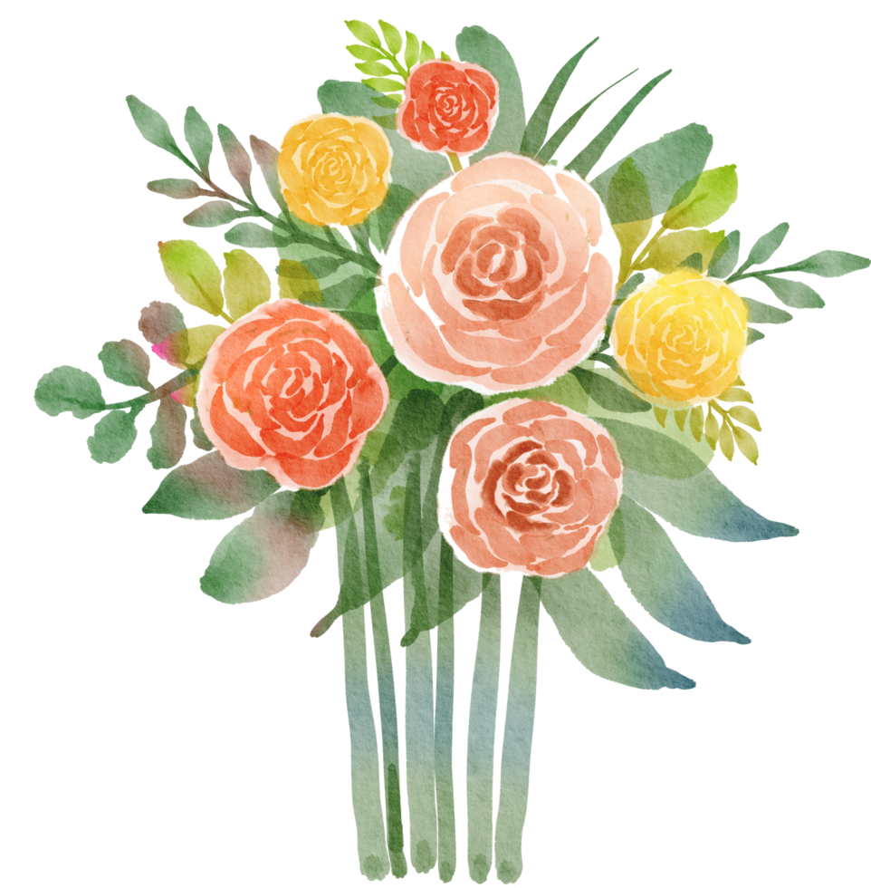 Free bouquet de fleurs aquarelle 11213019 PNG with Transparent Background