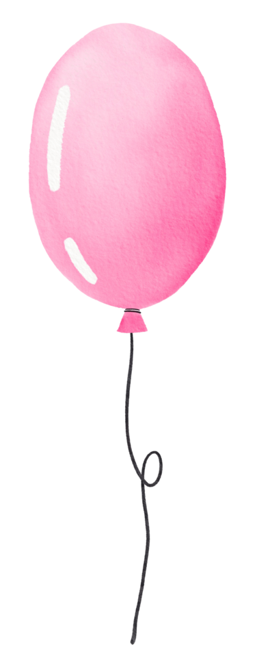 Watercolor hand drawn colorful balloon png