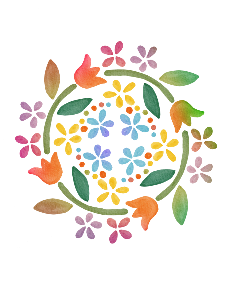 bloem mandala waterverf geschilderd png
