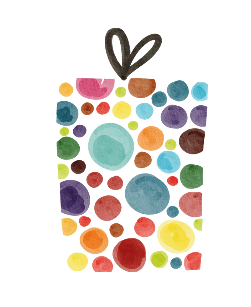 Gift box watercolor painted png