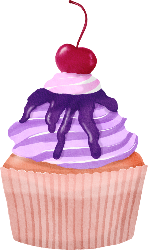 Watercolor cute cupcake png