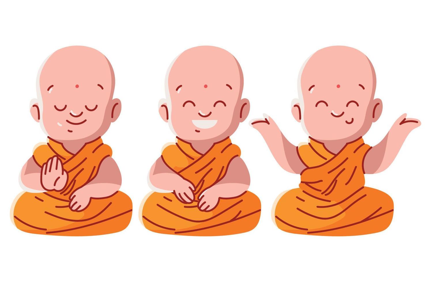 conjunto de monjes tibetanos vector