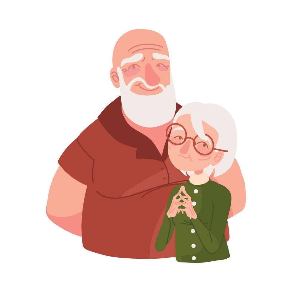 grandparents couple cartoon vector