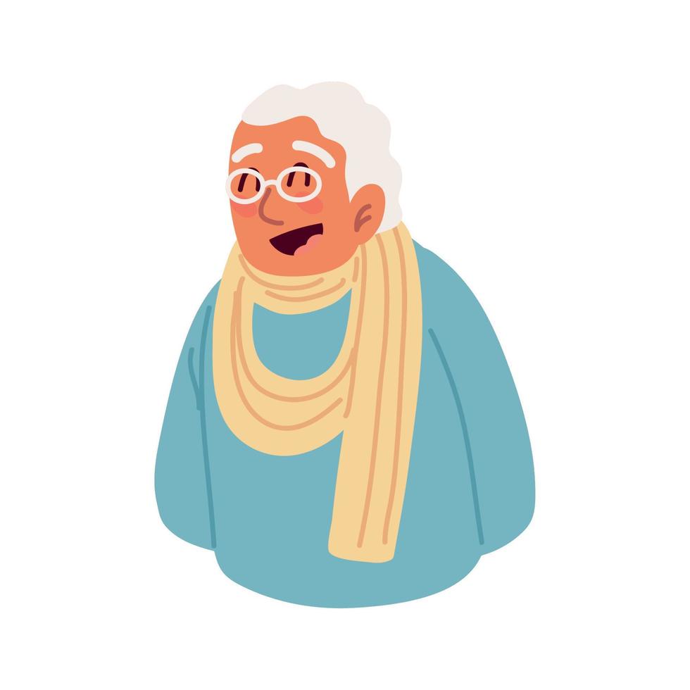 old man with scarf vector
