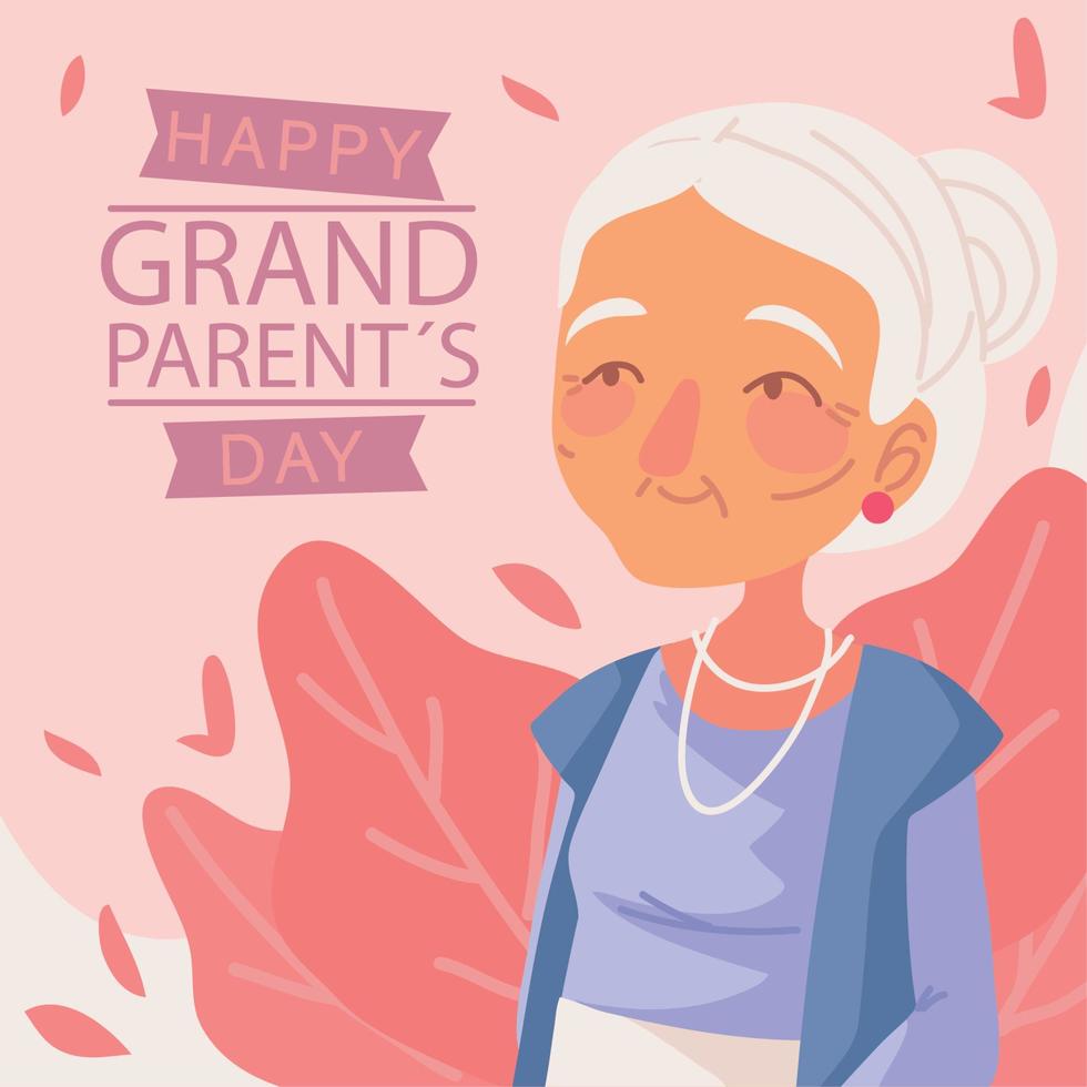 cartel del día de los abuelos felices vector