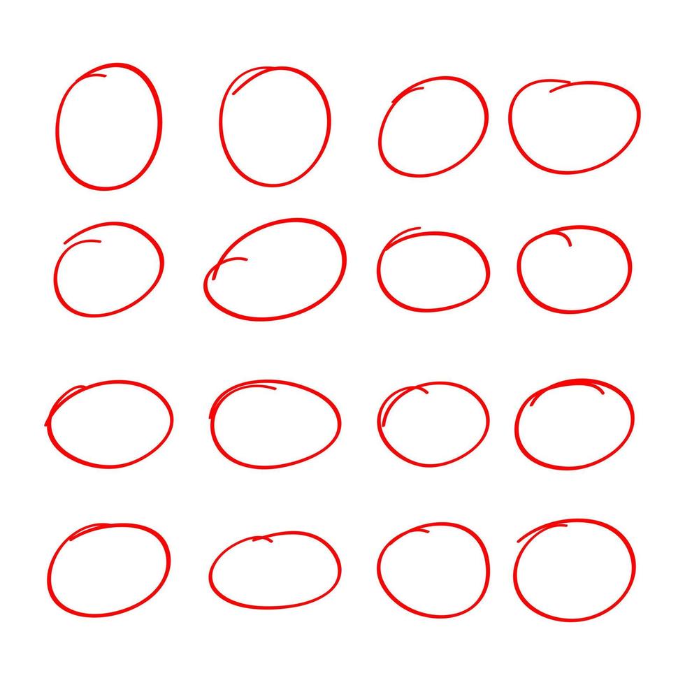 hand drawn circle marker in doodle style vector