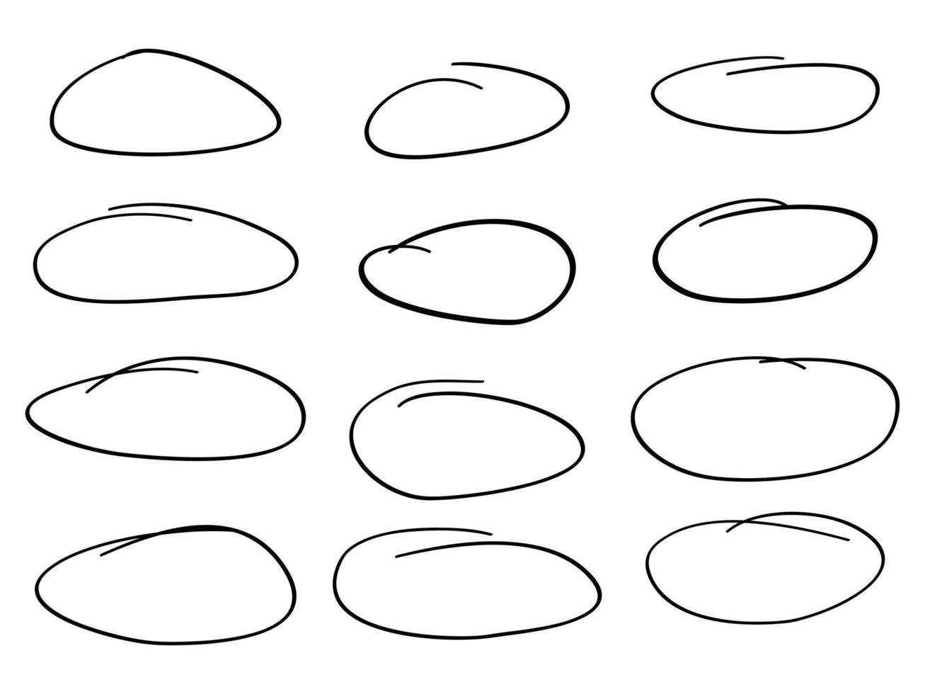 hand drawn circle marker in doodle style vector