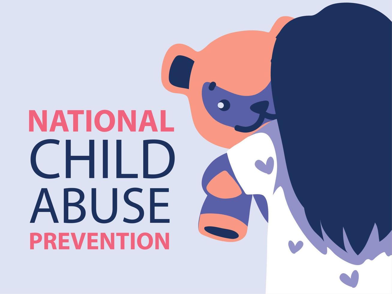 national child abuse prevention card vector