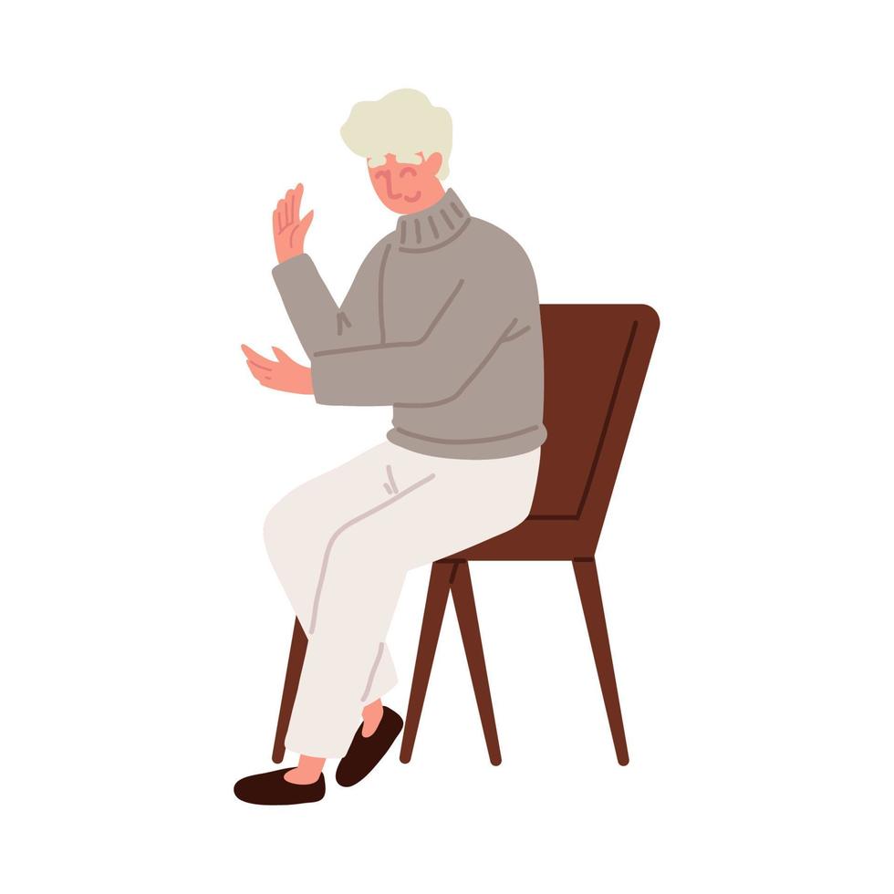 man sitting on chair vector