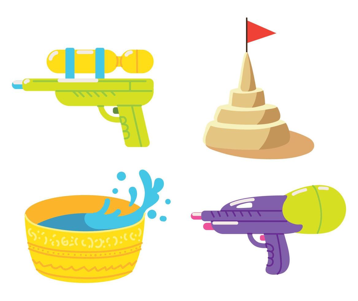 pistola de agua songkran vector